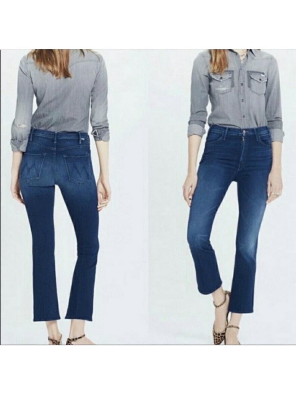MOTHER The Hustler Ankle Denim Jean Classic Blue Ink Super High Rise Size 24